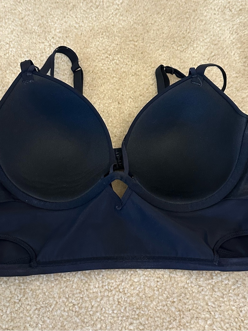 La SENZA Black Longline Bra with Stud Accents Large Sexy Going-Out Festival - Picture 4 of 5